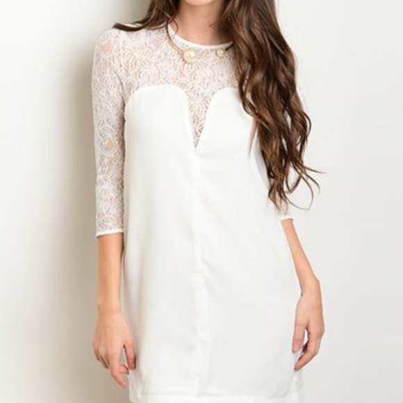 re:named Dresses & Skirts - FINAL SALE SEXY LACEY DRESS WITH LOW-CUT FRONT